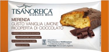 Snack con Sabor Vainilla y Limón Recubierto de Chocolate · Tisanoreica · 50 gramos