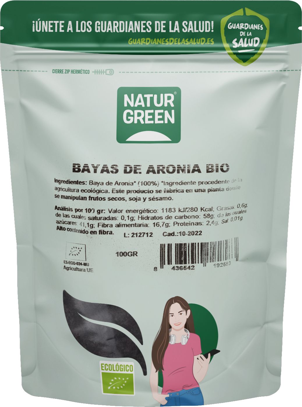 Baya Aronia Bio · Naturgreen · 100 gramos