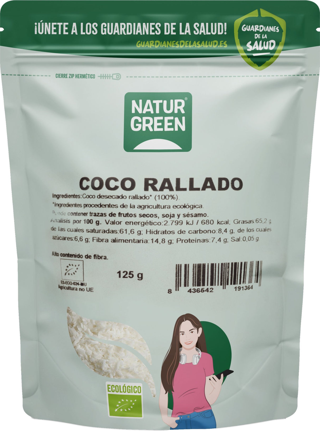 Coco Rallado Bio · Naturgreen · 125 gramos