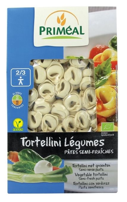 Tortellini Vegetales Relleno de Verduras · Priméal · 250 gramos