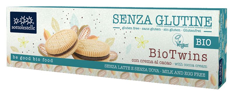 Galleta Biotwins con Crema al Cacao · Sottolestelle · 125 gramos
