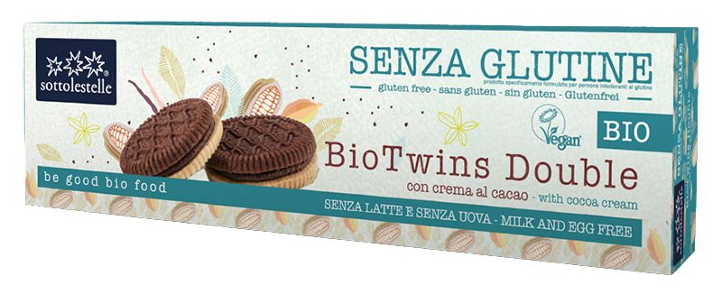 Galletas Biotwins con Doble Crema al Cacao · Sottolestelle · 125 gramos