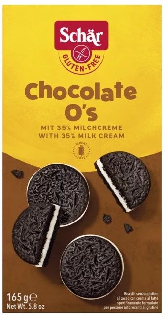 Galletas de Chocolate O´s Sin Gluten · Schär · 165 gramos