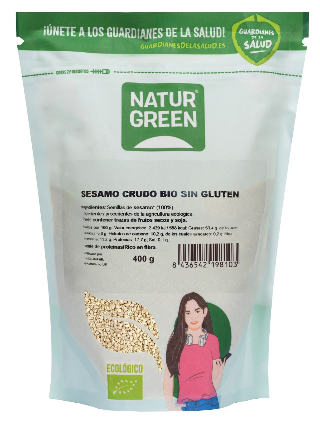 Semillas Sésamo Crudo Bio · Naturgreen · 400 gramos