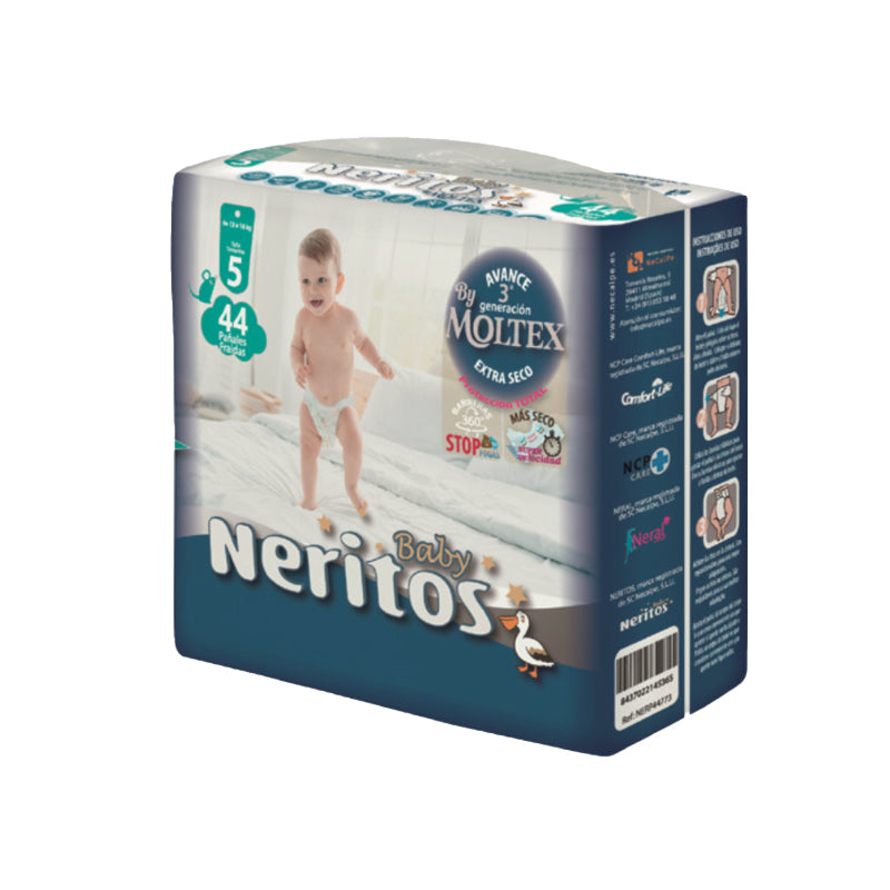 Pañales Neritos By Moltex Talla 5 · Baby Neritos · 44 unidades