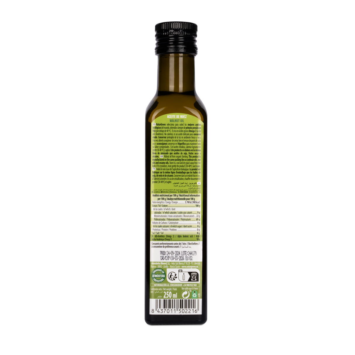 Aceite de Nuez Bio · Naturgreen · 250 ml
