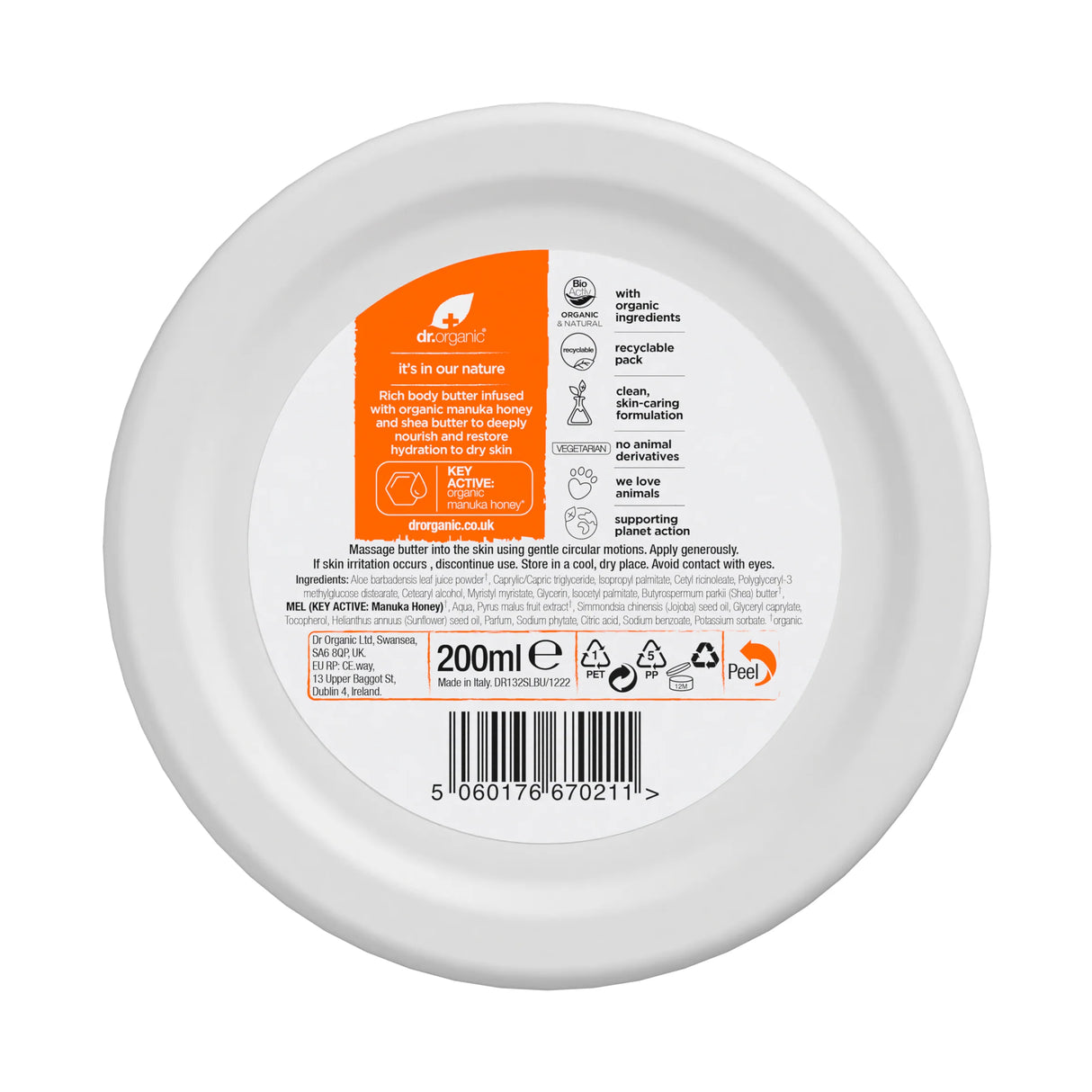 Crema para el Cuerpo Miel de Manuka · Dr Organic · 200 ml