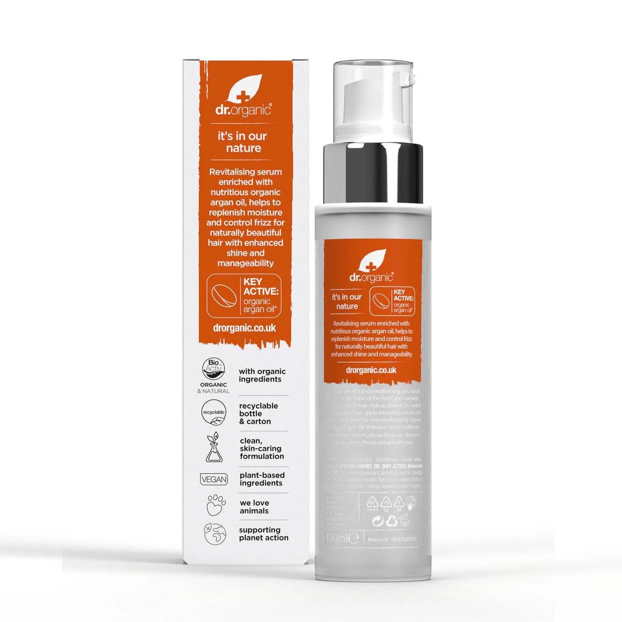 Serum Tratamiento Capilar Aceite de Argán · Dr Organic · 100 ml