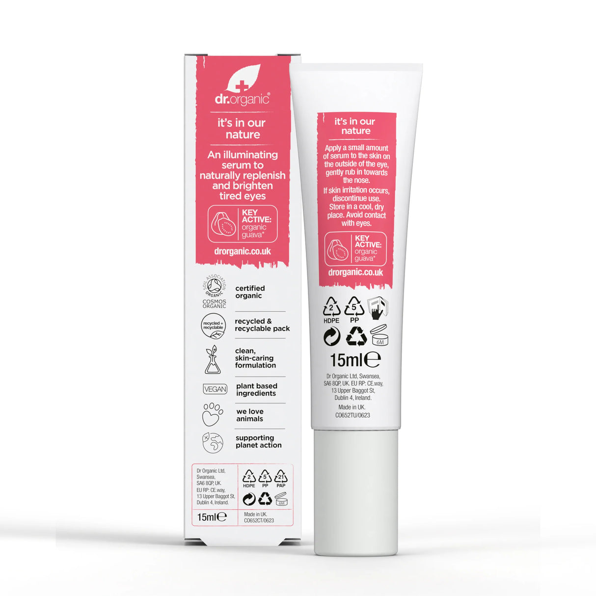 Serum Contorno de Ojos Radiante de Guayaba · Dr Organic · 15 ml