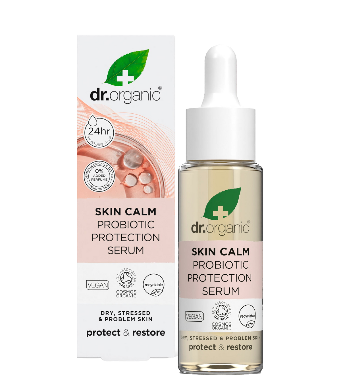 Sérum Protector Probiótico Skin Calm · Dr Organic · 30 ml