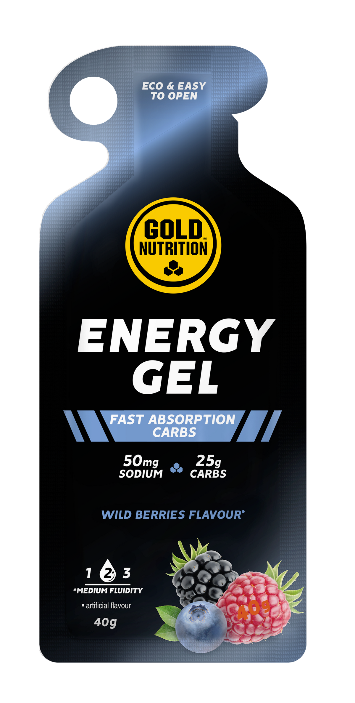 Energy Gel Frutos del Bosque · Gold Nutrition · 40 gramos