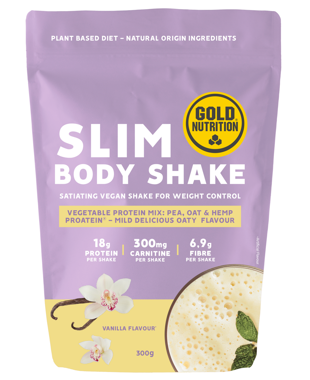 Slim Body Shake Vainilla · Gold Nutrition · 300 gramos