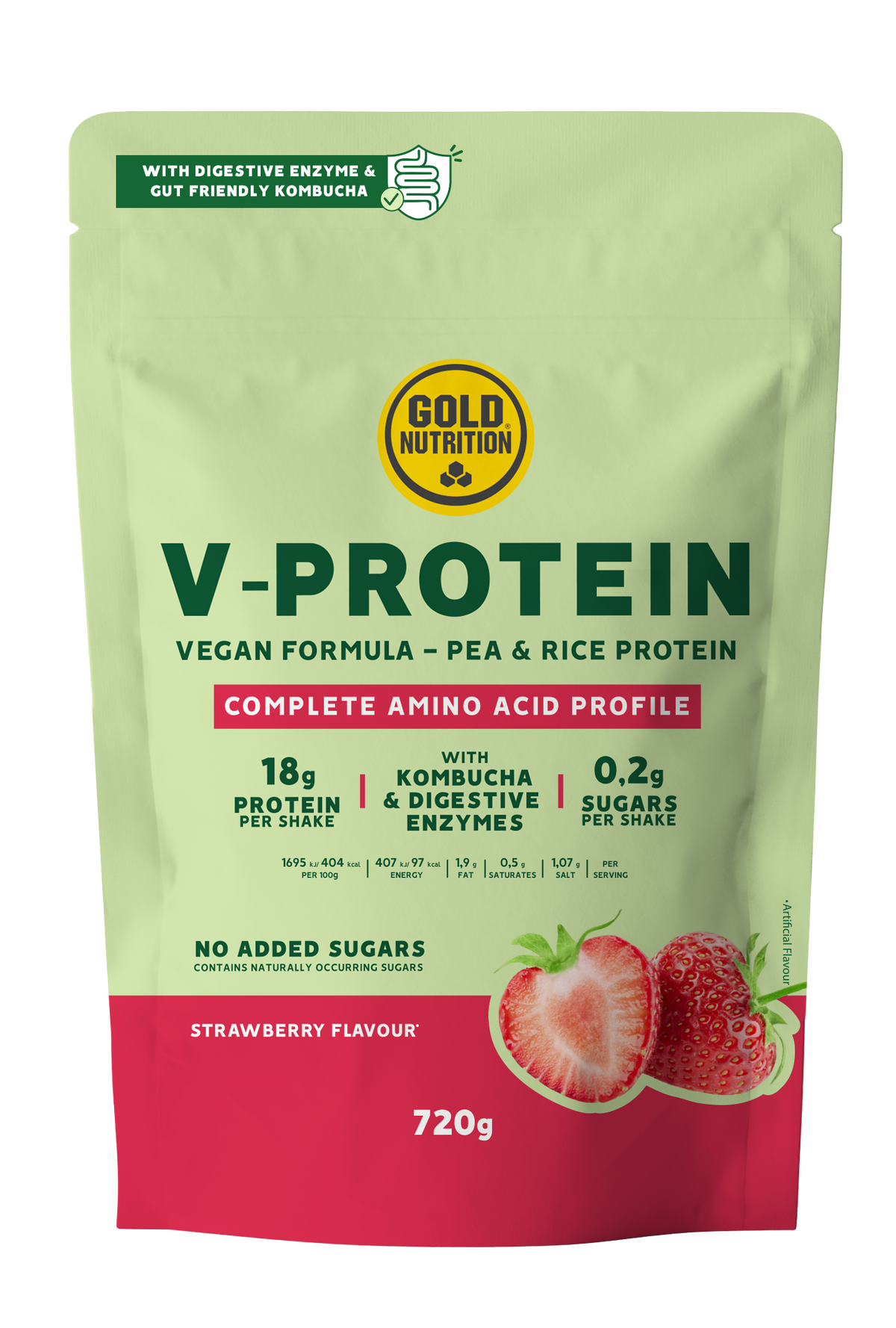 V-Protein Fresa · Gold Nutrition · 720 gramos