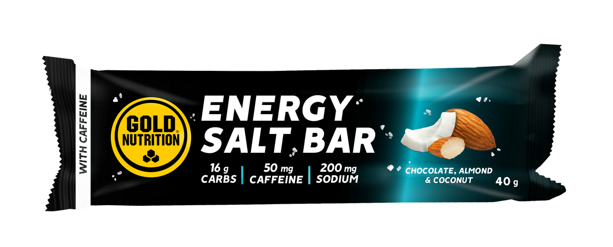 Endurance Salt Bar Chocolate, Almendra y Coco · Gold Nutrition · 40 gramos