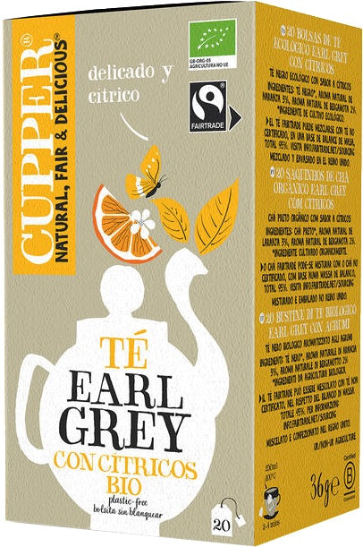 Infusión Earl Grey con Cítricos Bio · Cupper · 20 filtros