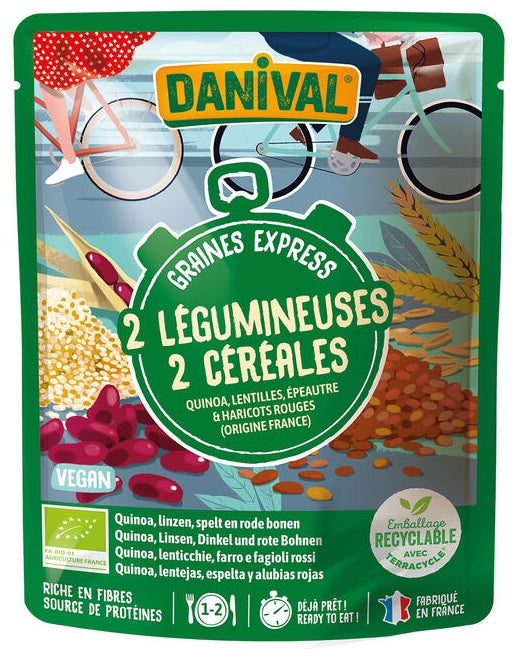 Mix de 2 Cereales y 2 Legumbres Ecológicos Bio · Danival · 250 gramos