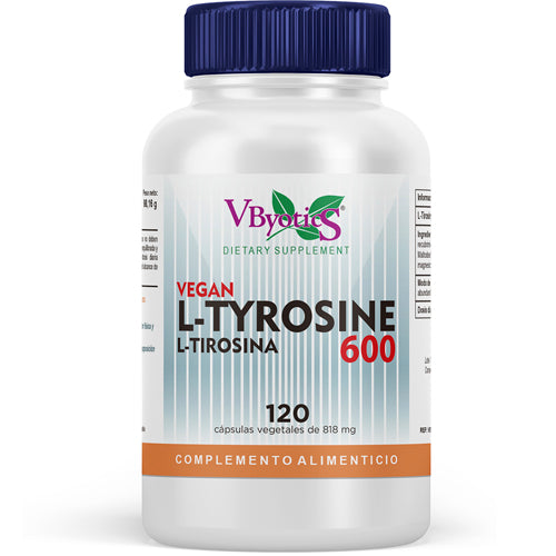 L-Tirosina 600 Vegan · VByotics · 120 cápsulas