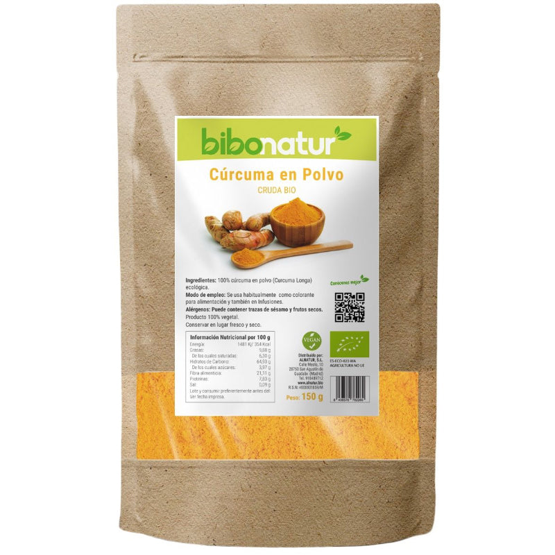 Cúrcuma en Polvo Cruda Bio · Bibonatur · 150 gramos