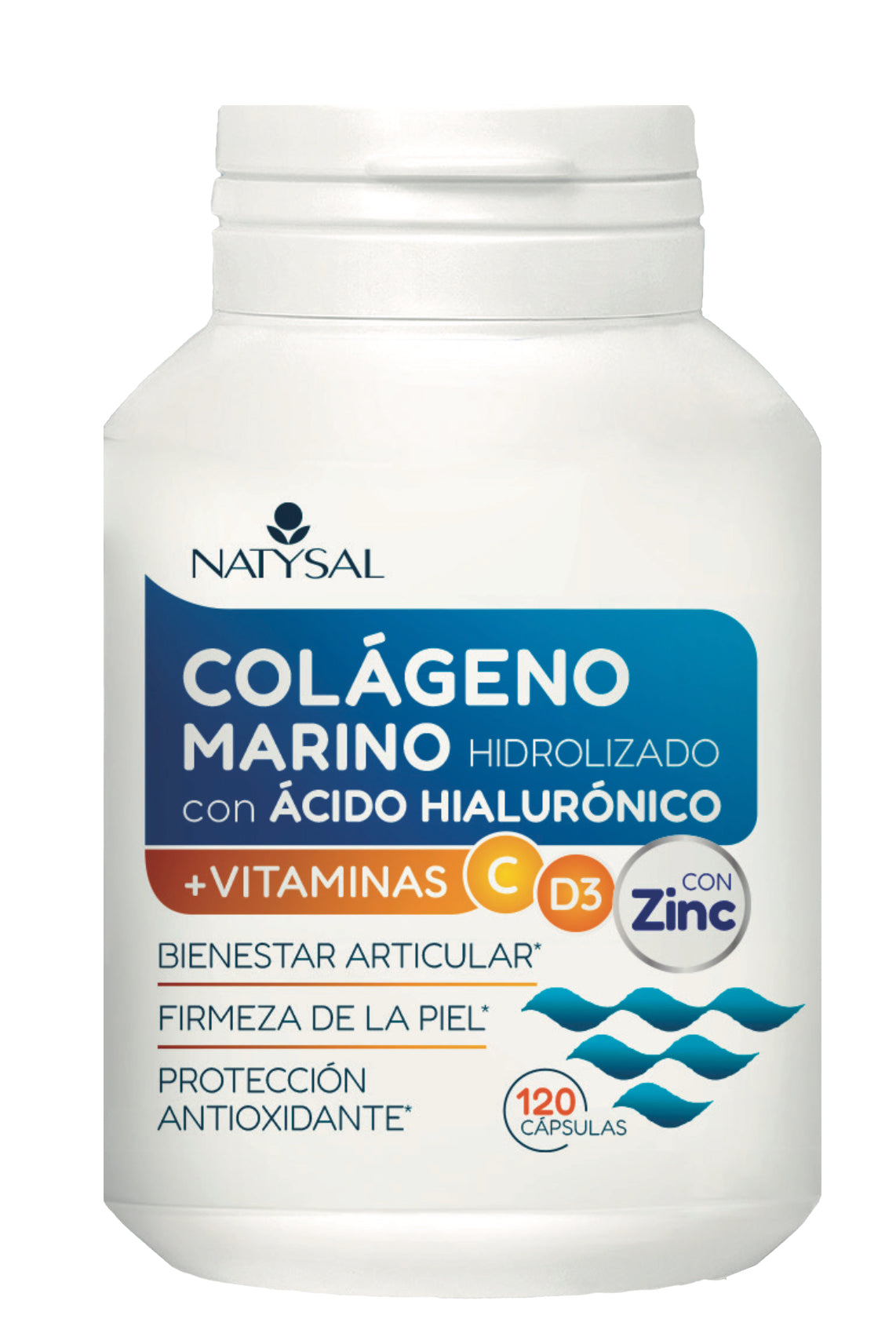 Colágeno Marino con Ácido Hialurónico · Natysal · 120 cápsulas
