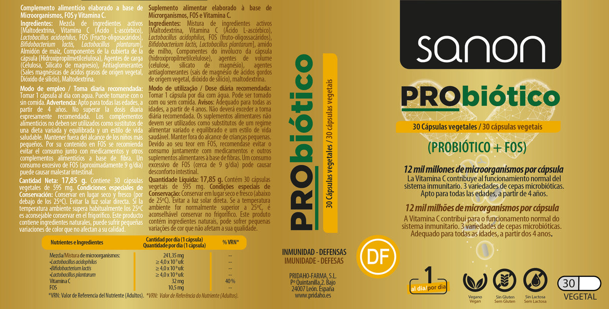 PRObiótico · Sanon · 30 cápsulas