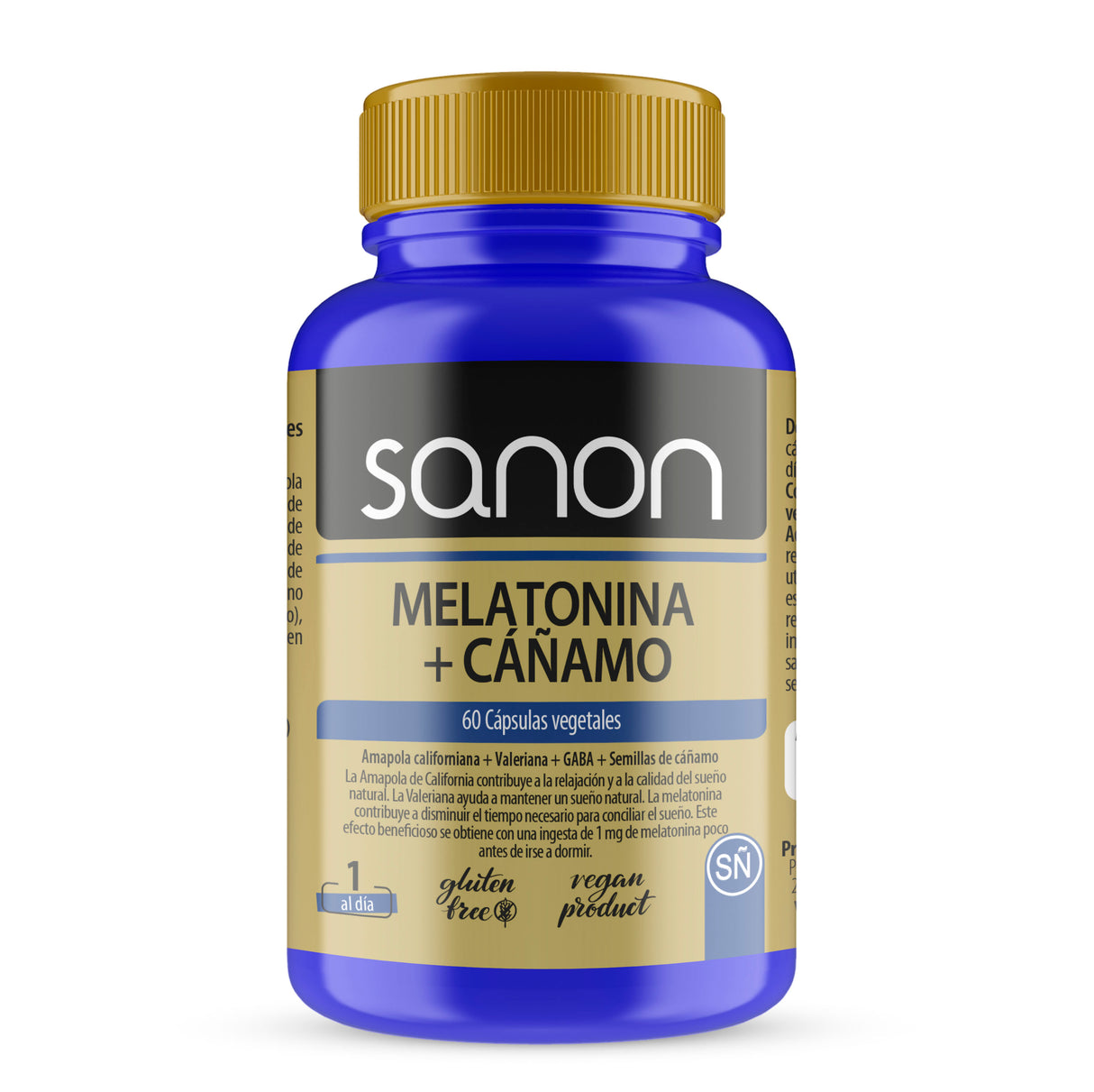 Melatonina + Cáñamo · Sanon · 60 cápsulas