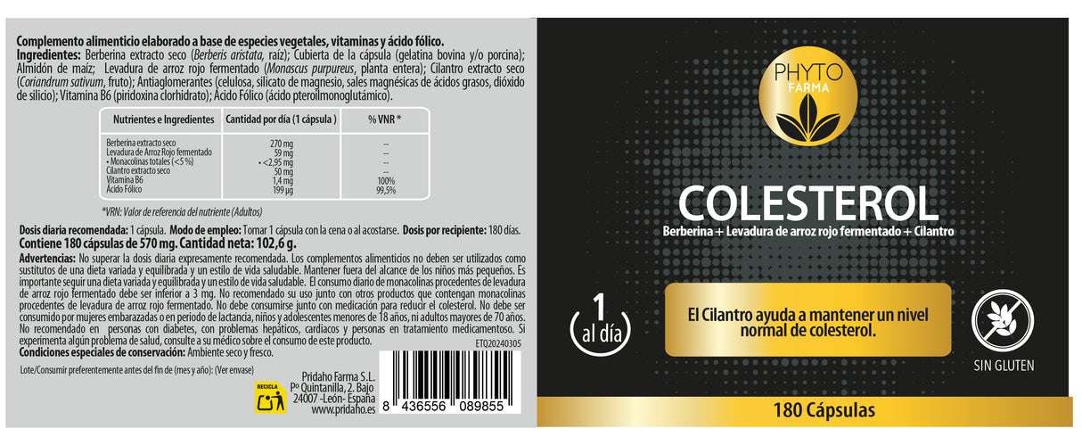 Colesterol · Phytofarma · 180 cápsulas
