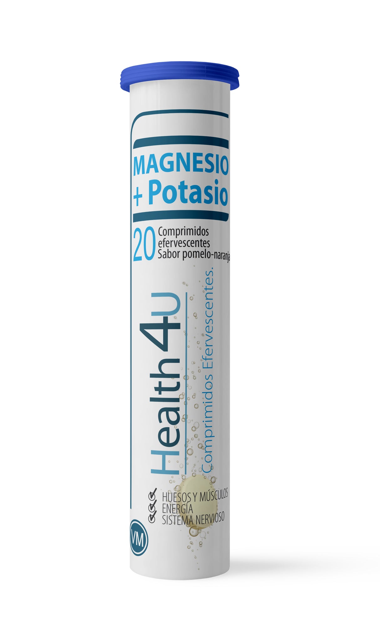 Magnesio + Potasio · Health4U · 20 comprimidos efervescentes