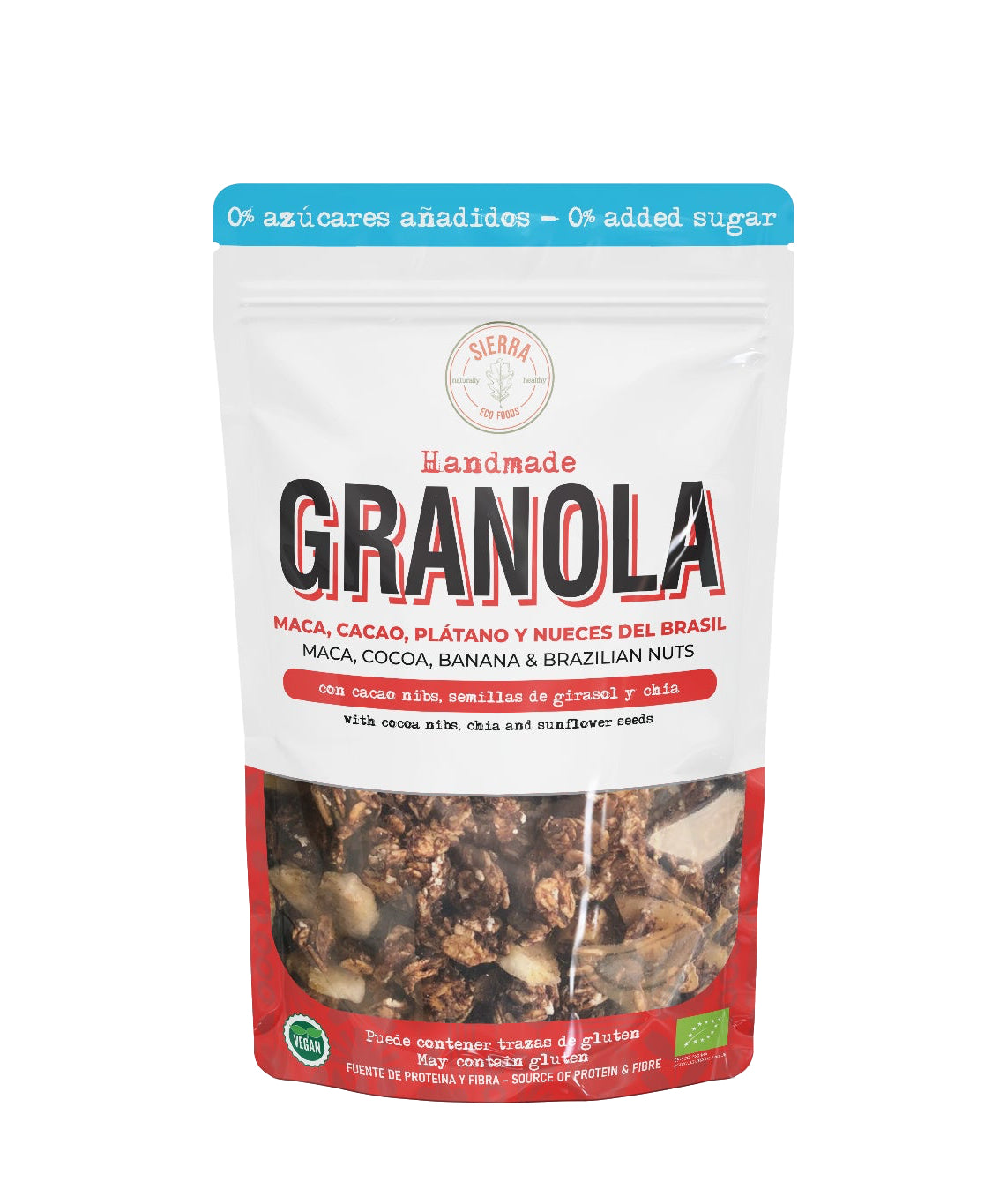 Granola de Maca, Cacao, Plátano y Nueces del Brasil · Sierra Eco Foods · 300 gramos