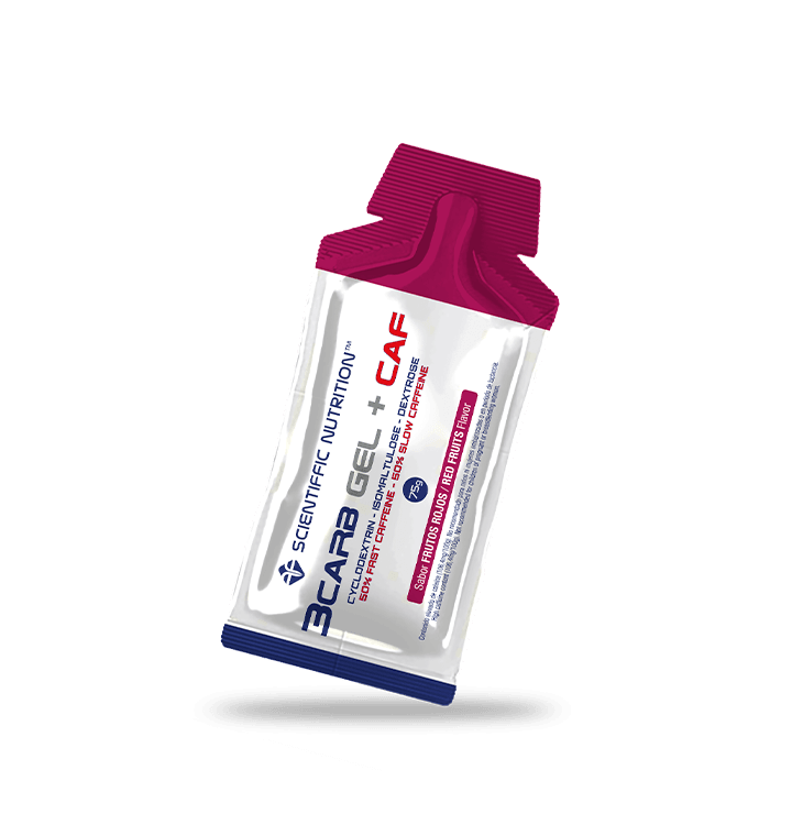 3Carb Gel + Cafeína: Sabor Frutos Rojos · Scientiffic Nutrition · 75 gramos