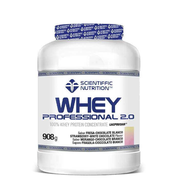 Whey Professional 2.0 Whey Protein: Sabor Fresa-Chocolate Blanco · Scientiffic Nutrition · 908 gramos