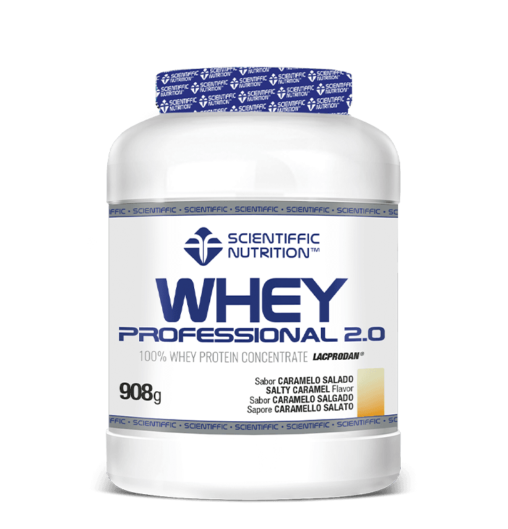 Whey Professional 2.0 Whey Protein: Sabor Caramelo Salado · Scientiffic Nutrition · 908 gramos