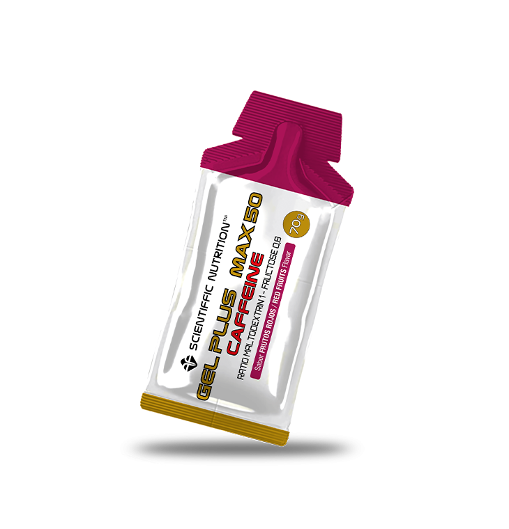 Gel Plus Max 50: Sabor Frutos Rojos con Cafeína · Scientiffic Nutrition · 70 gramos