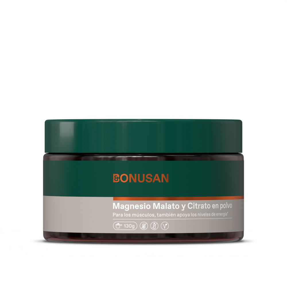 Magnesio Malato y Citrato en Polvo · Bonusan · 120 gramos