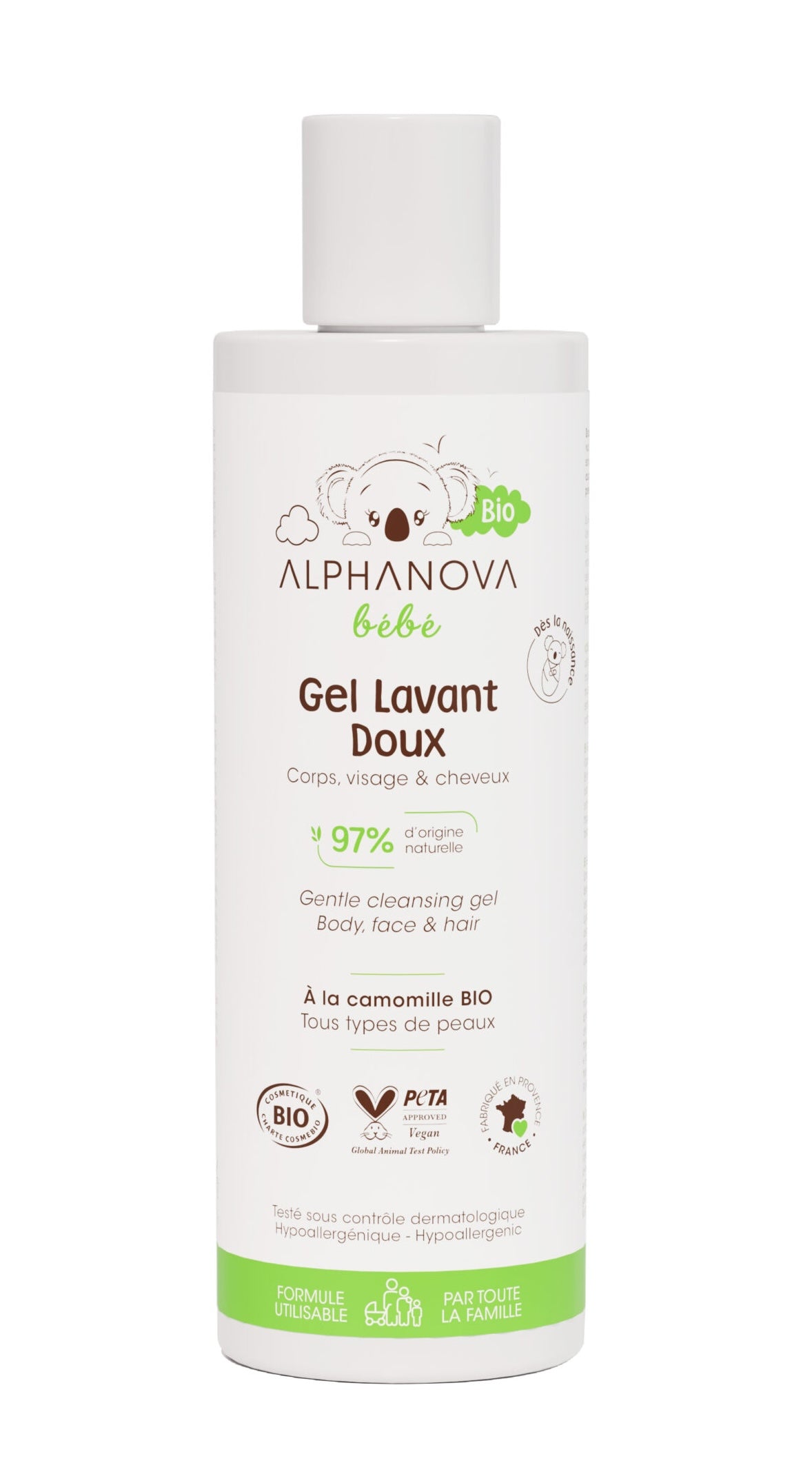 Gel Bebé Dermolimpiador BIO · Alphanova · 200 ml