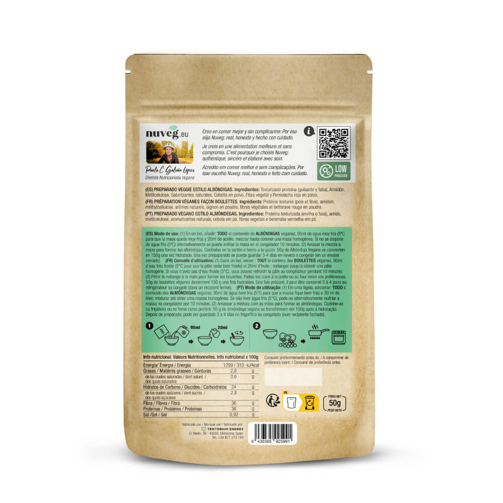 Albóndigas Veganas · Nuveg · 50 gramos