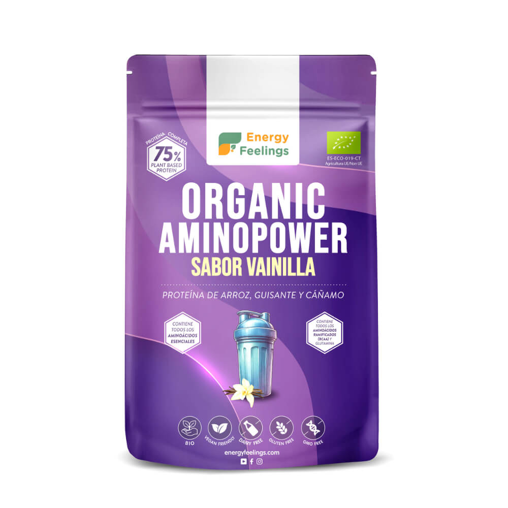 Organic AminoPower Eco 75% - Sabor Vainilla · Energy Feelings · 500 gramos