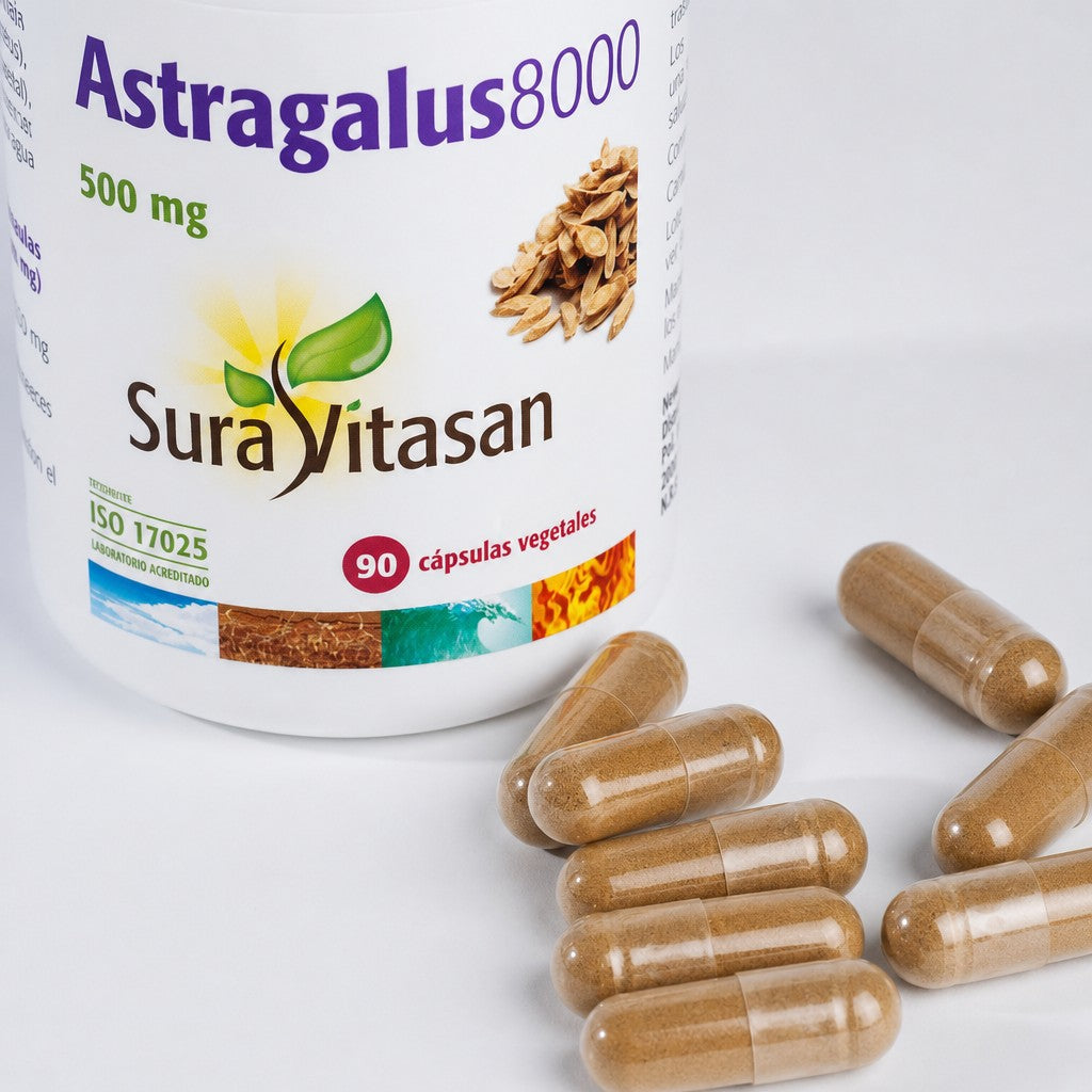 Astragalus 8000 · Sura Vitasan — detalle cápsulas