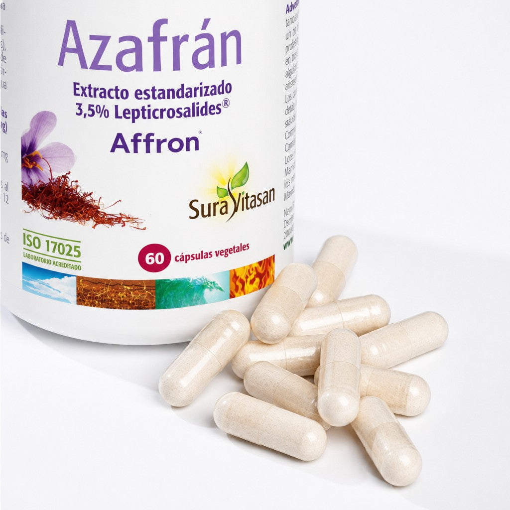 Azafrán · Sura Vitasan — detalle cápsulas