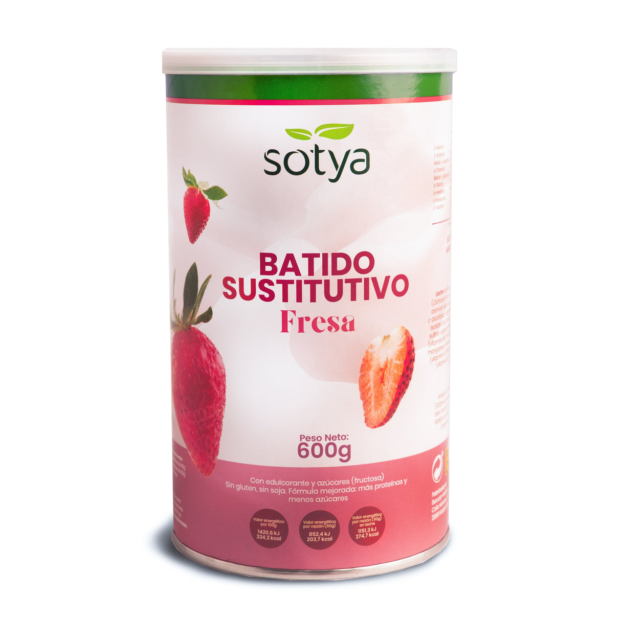 Batido Saciante Fresa · Sotya · 600 gramos