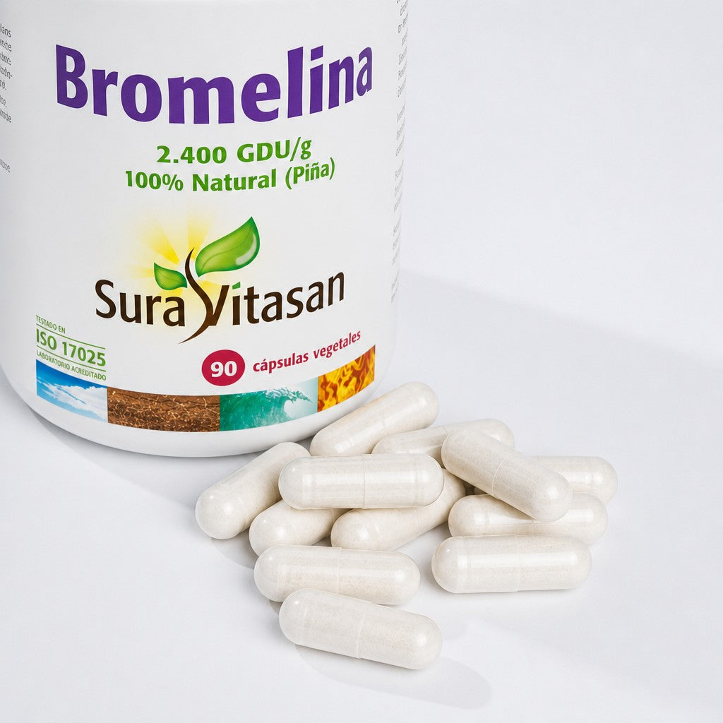 Bromelina 500 mg · Sura Vitasan — detalle cápsulas