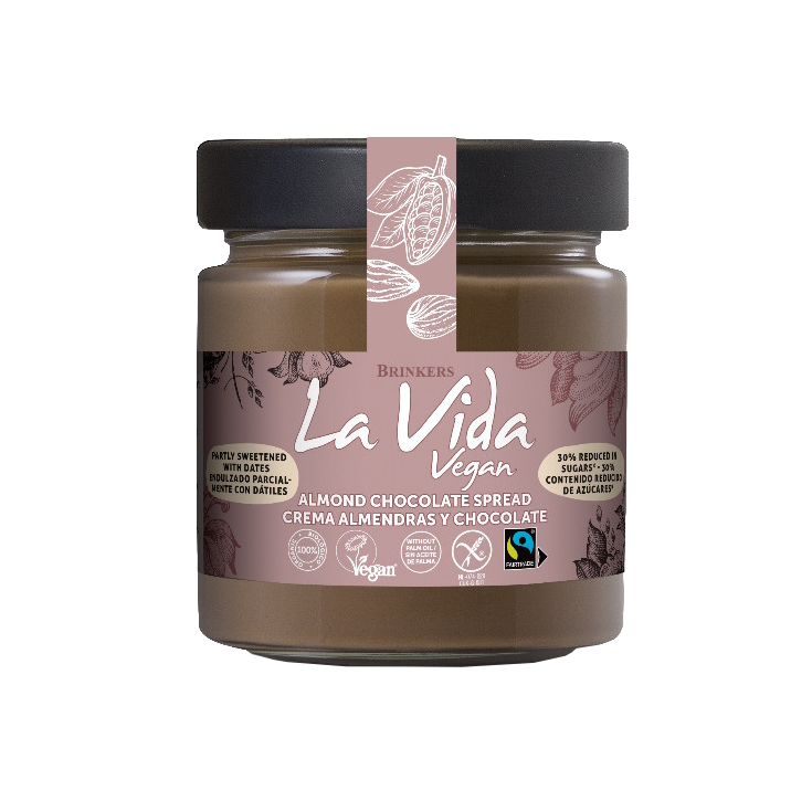Crema Blanca de Almendra y Chocolate Baja en Azúcar Bio · La Vida Vegan · 200 gramos
