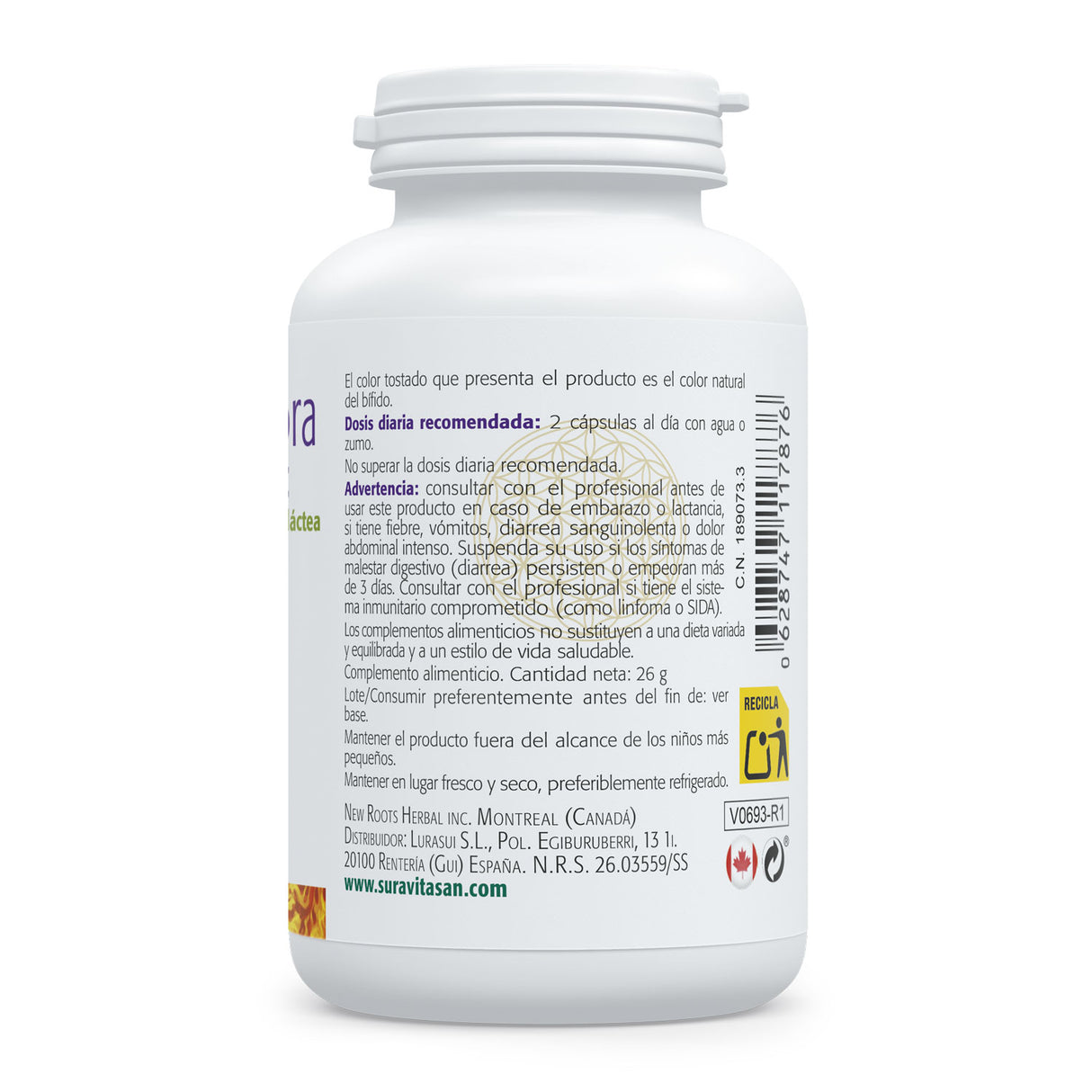 ColonCalm Flora · Sura Vitasan — información nutricional