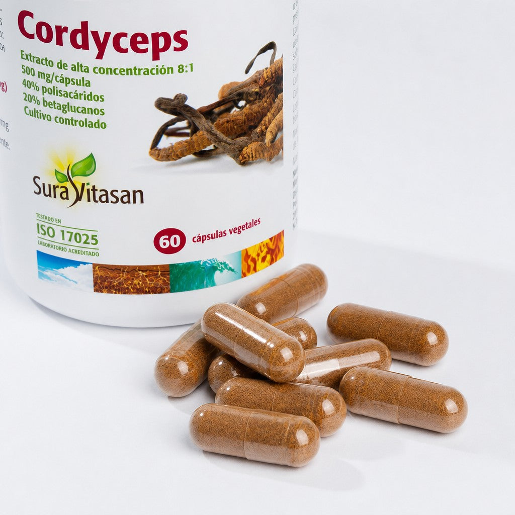Cordyceps · Sura Vitasan — detalle cápsulas