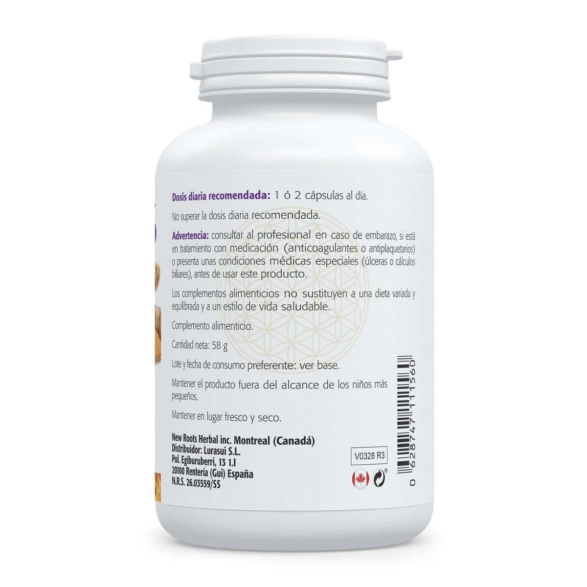 Cúrcuma 95 · Sura Vitasan — composición nutricional