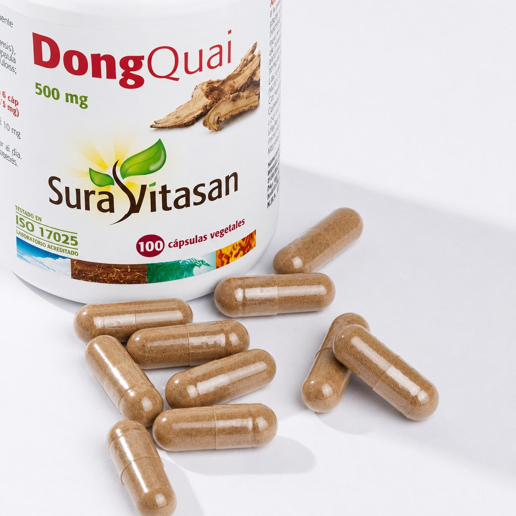 Dong Quai · Sura Vitasan — detalle cápsulas