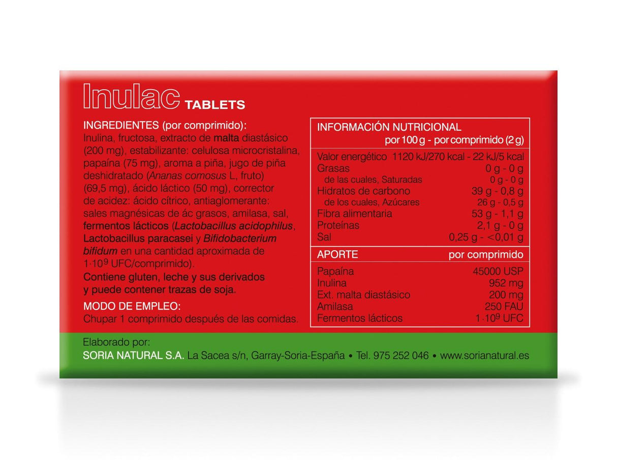 Inulac Tablets · Soria Natural · 30 comprimidos