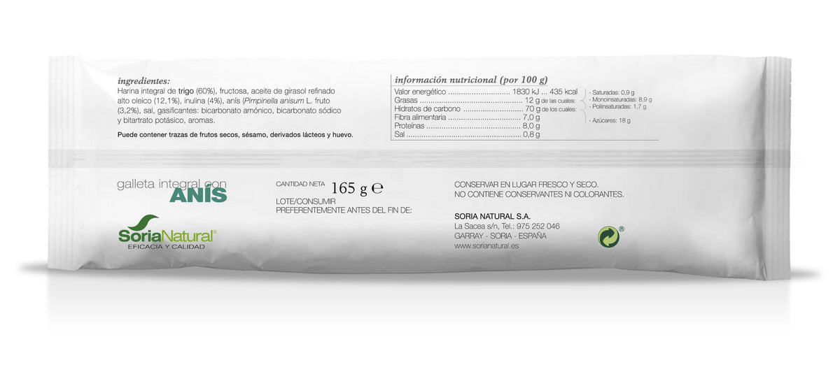Galleta Integral con Anís · Soria Natural · 165 gramos - 3
