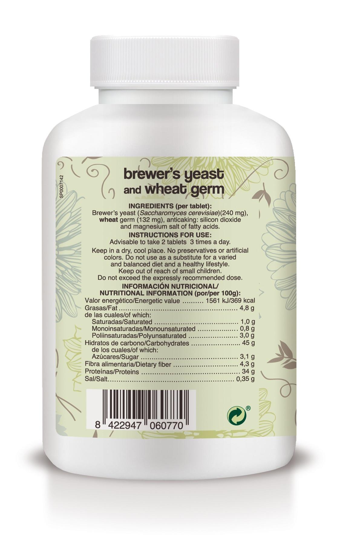 Germen de Trigo y Levadura de Cerveza · Soria Natural · 500 comprimidos