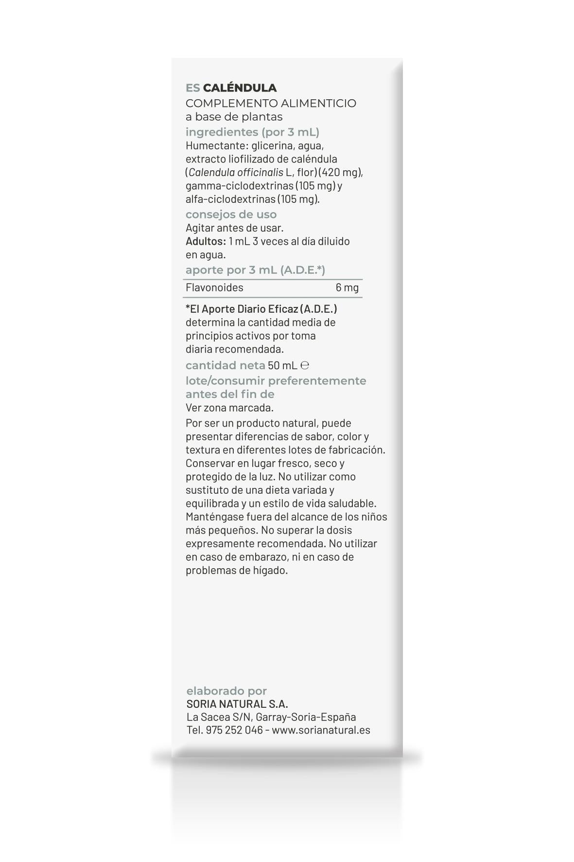 Extracto Natural de Caléndula · Soria Natural · 50 ml