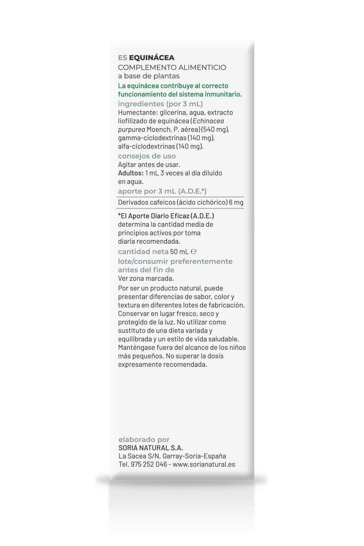 Extracto Natural de Equinácea · Soria Natural · 50 ml